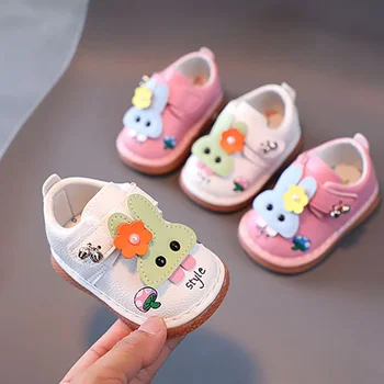 Детская обувь для девочек с мягкой подошвой, детская обувь для прогулок, принцесса, одиночная обувь для девочек 0-2-3 лет, милая и удобная