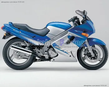 Для Kawasaki ZZR250 Запчасти 90-07 ZZR-250 ZZR 250 Обвесы 1990-2007 Серебристо-Синий Комплект Обтекателя мотоцикла ABS Вторичного рынка