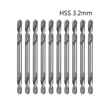 10шт 3,2 мм HSS Двухсторонняя спиральная дрель Инструменты набор сверл