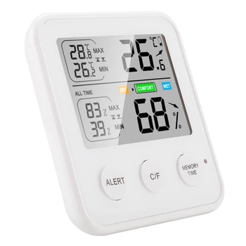 Цифровой термометр-гигрометр, Метеостанция, Домашняя Гостиная, спальня, Мини-термометр, монитор влажности, белый
